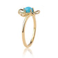 Pozlacený Stříbrný Prsten s Tyrkysem Sleeping Beauty