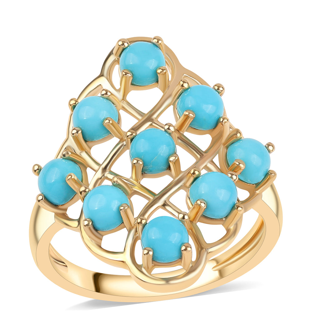 Pozlacený Stříbrný Prsten s Tyrkysem Sleeping Beauty 1 