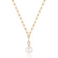 Pozlacený 925 / 1000 Sterlingové Stříbro Náhrdelník s Bílou Sladkovodní Perlou