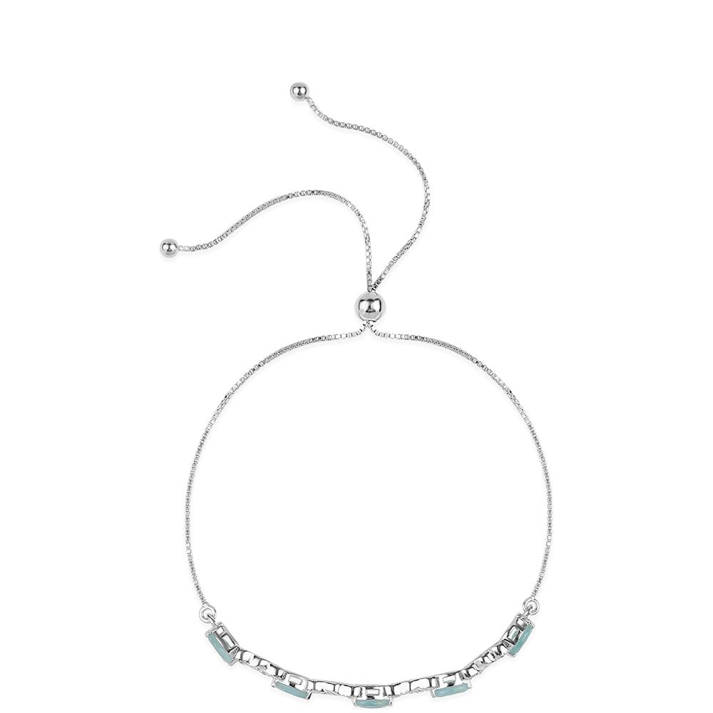 925 / 1000 Sterlingové Stříbro Náramek s Grandidieritem a Bílým Topazem