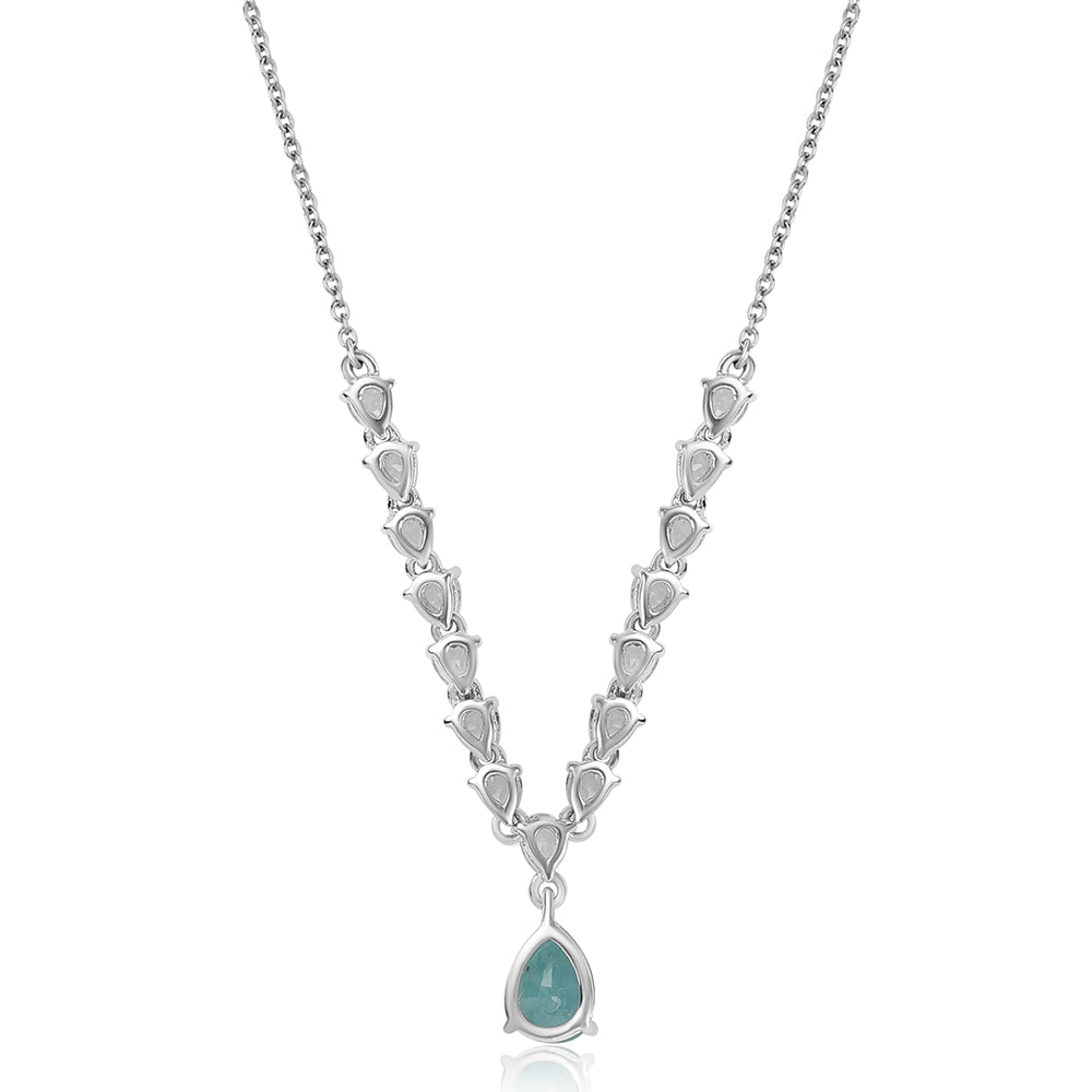 925 / 1000 Sterlingové Stříbro Náhrdelník s Grandidieritem a Bílým Topazem