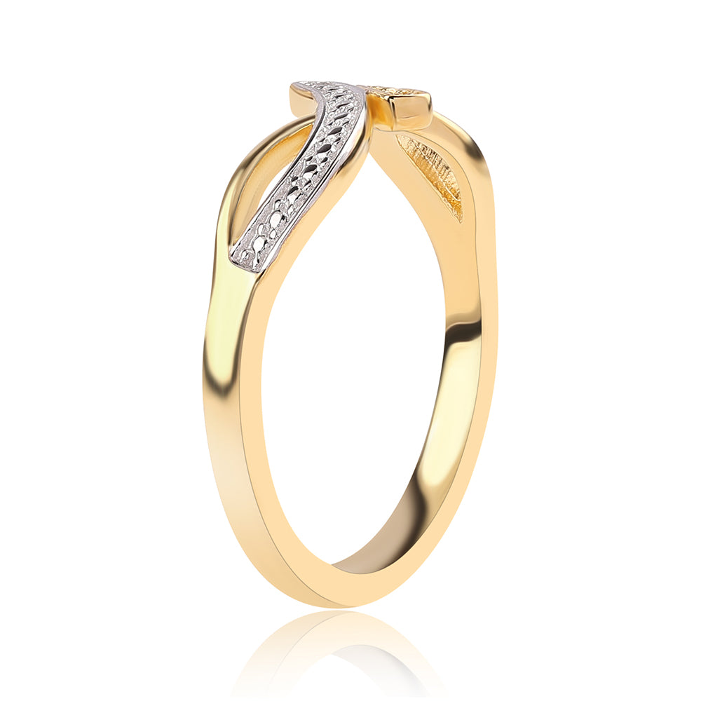 Pozlacené Stříbro 925/1000 - Prsten s Modrým Diamantem a Bílým Topazem - Karátové číslo: 0.01. přibližná hmotnost: 2.46 gramů 3 