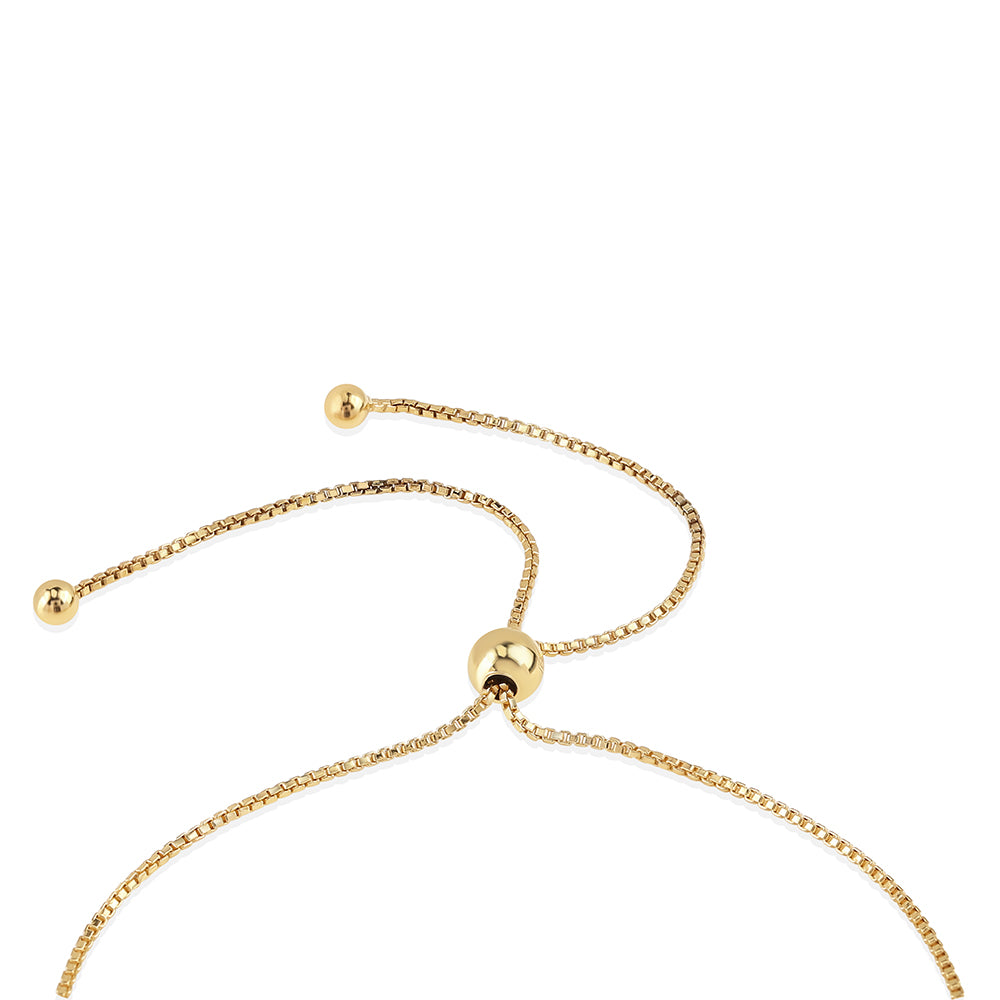 Pozlacený 925 / 1000 Sterlingové Stříbro Náramek s Modrým Diamantem 2 