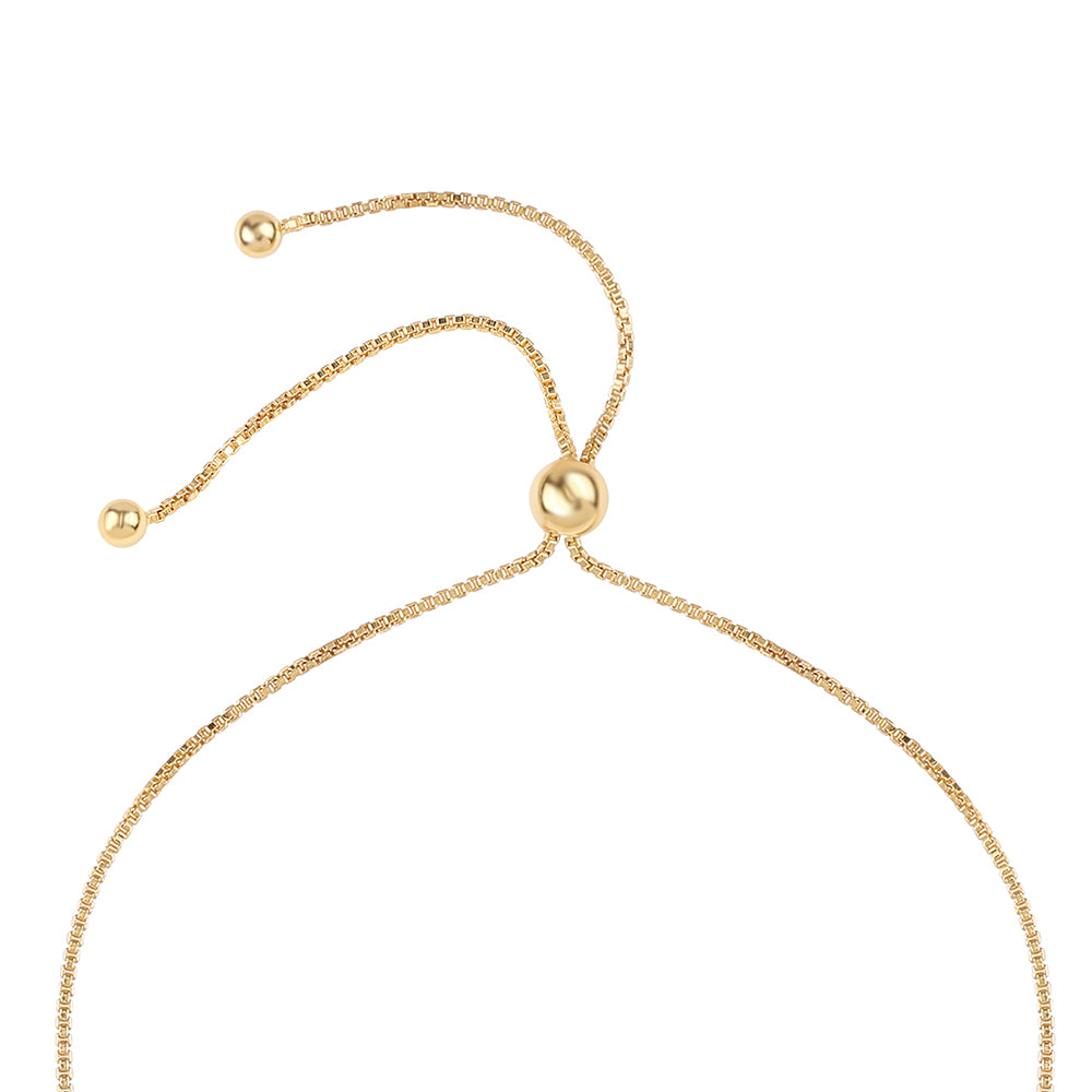 Pozlacený 925 / 1000 Sterlingové Stříbro Náramek s Modrým Diamantem