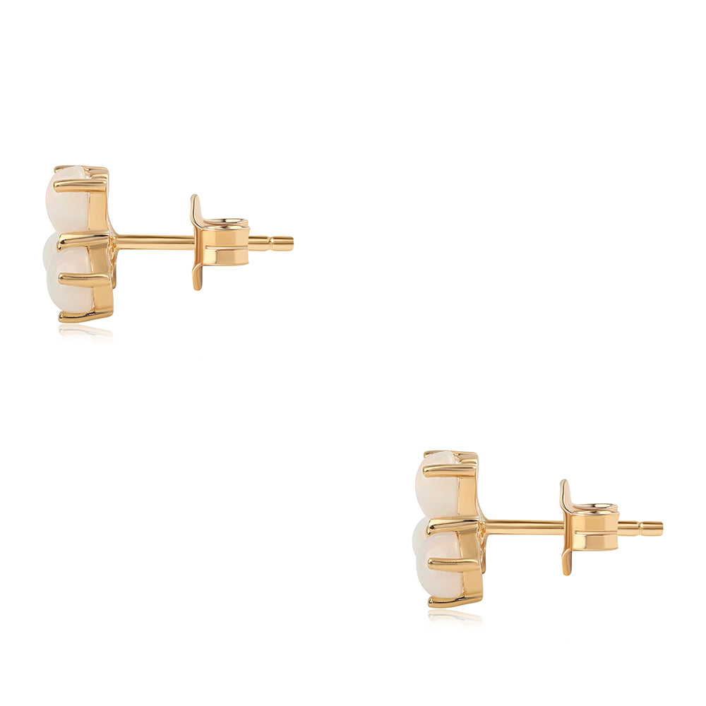 Pozlacené Stříbro 925/1000 - Náušnice s Etiopským Opálem z Lega Dembi - Karátové číslo: 0.72. přibližná hmotnost: 1.17 gramů 2 