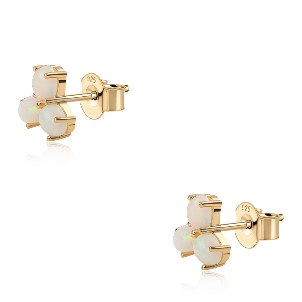 Pozlacené Stříbro 925/1000 - Náušnice s Etiopským Opálem z Lega Dembi - Karátové číslo: 0.72. přibližná hmotnost: 1.17 gramů 3 