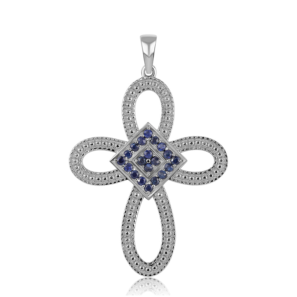 Stříbro 925/1000 - Přívěsek s Australským Modrým Safírem - Karátové číslo: 0.3. přibližná hmotnost: 3.28 gramů