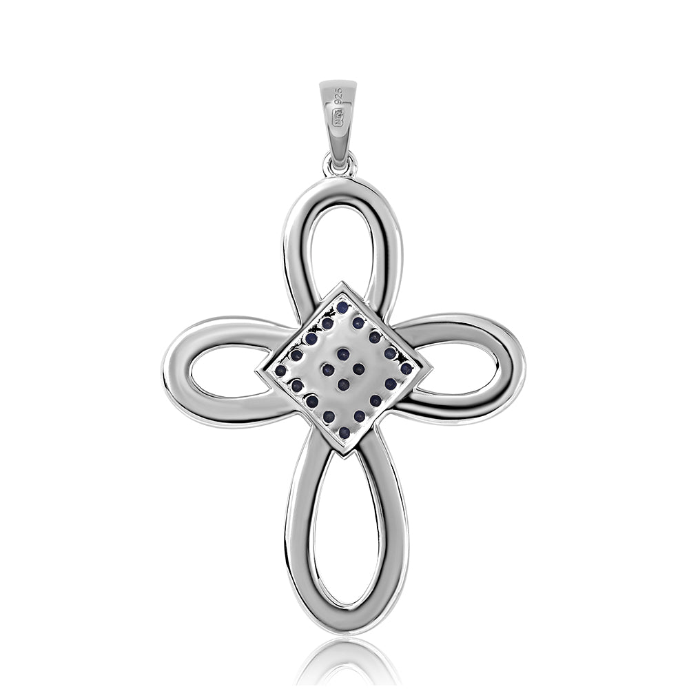 Stříbro 925/1000 - Přívěsek s Australským Modrým Safírem - Karátové číslo: 0.3. přibližná hmotnost: 3.28 gramů