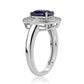 925 / 1000 Sterlingové Stříbro Prsten s Australským Modrým Safírem a Bílým Topazem