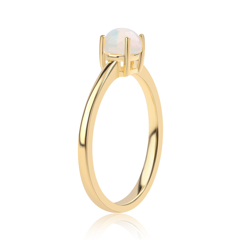 Pozlacené Stříbro 925/1000 - Prsten s Etiopským Opálem z Lega Dembi - Karátové číslo: 0.32. přibližná hmotnost: 1.75 gramů 2 