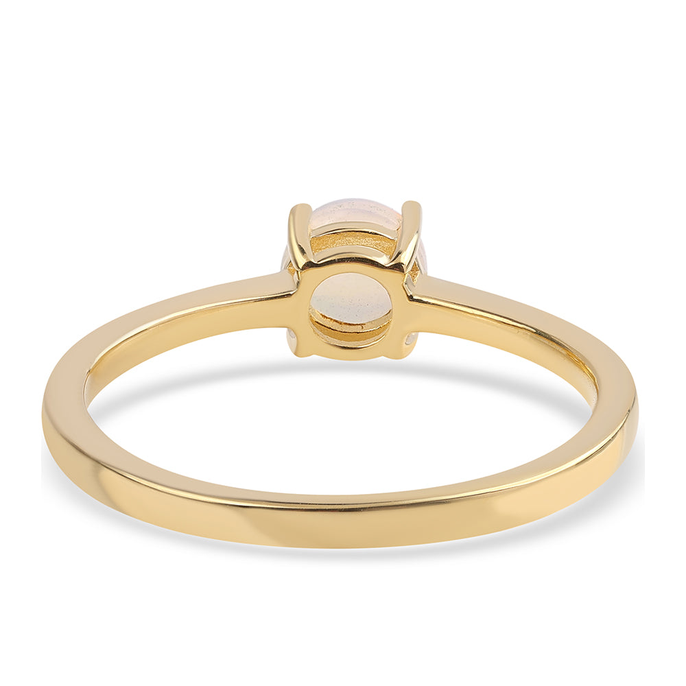 Pozlacené Stříbro 925/1000 - Prsten s Etiopským Opálem z Lega Dembi - Karátové číslo: 0.32. přibližná hmotnost: 1.75 gramů 3 