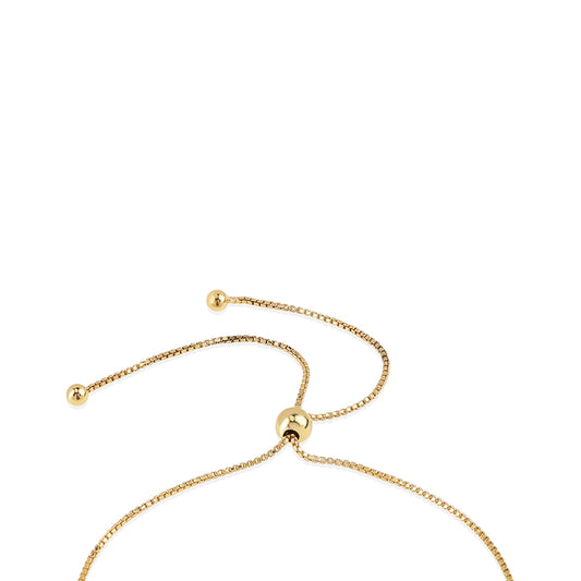 Pozlacené Stříbro 925/1000 - Náramek s Bílým Diamantem - Karátové číslo: 0.04. přibližná hmotnost: 3.19 gramů