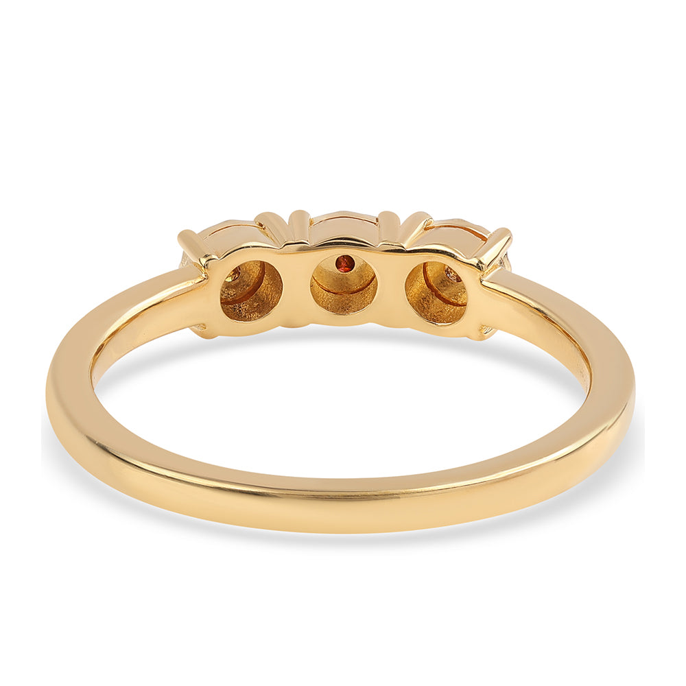 Pozlacený Stříbrný Prsten s Červeným Diamantem 2 