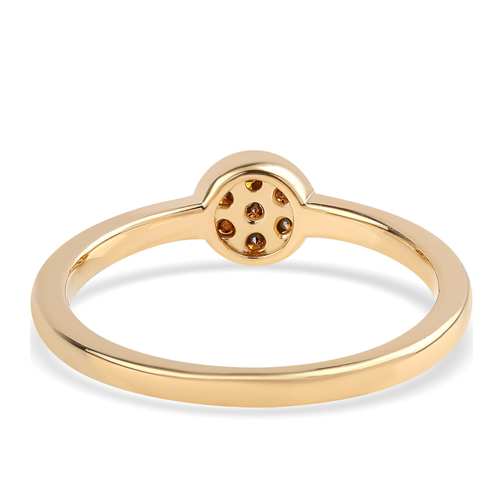 Pozlacené Stříbro 925/1000 - Prsten s Červeným Diamantem - Karátové číslo: 0.1. přibližná hmotnost: 1.88 gramů