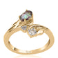 Pozlacený 925 / 1000 Sterlingové Stříbro Prsten s Mystickým Topazem a Bílým Topazem
