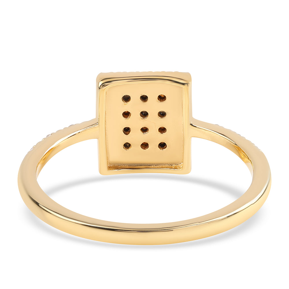 Pozlacené Sterlingové Stříbro 925 / 1000 - Prsten s Černým Diamantem a Bílým Diamantem 3 