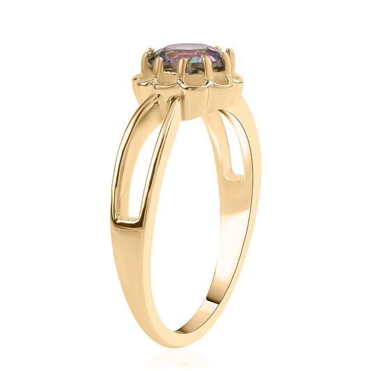 Pozlacený 925 / 1000 Sterlingové Stříbro Prsten s Mystickým Topazem