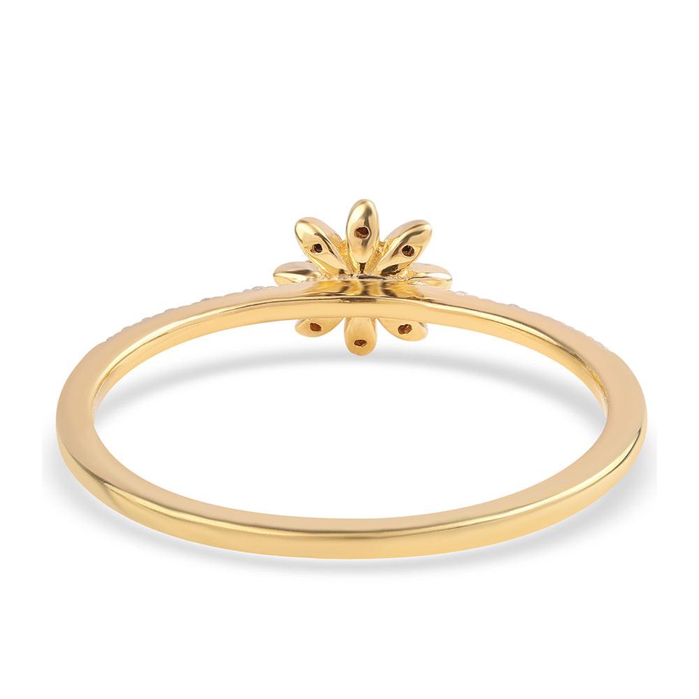 Pozlacené Sterlingové Stříbro 925 / 1000 - Prsten s Černým Diamantem a Bílým Diamantem 2 