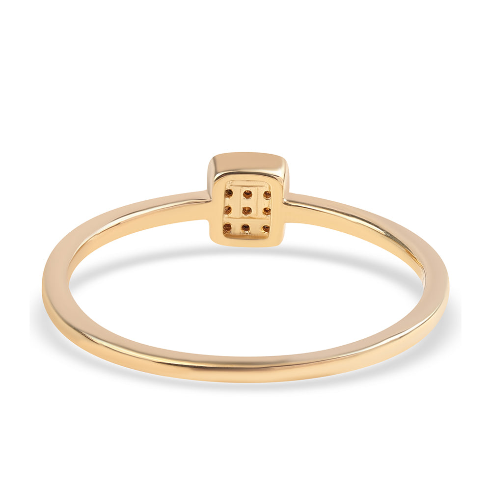 Pozlacený 925 / 1000 Sterlingové Stříbro Prsten s Černým Diamantem