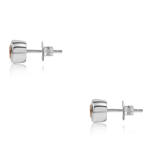 Stříbrné Náušnice s Brazilským Citrínem tř.AA