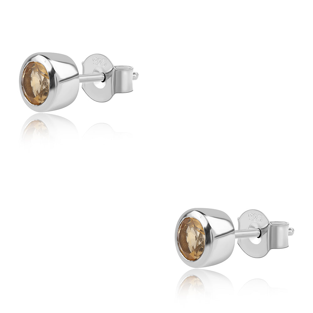 Stříbro 925/1000 - Náušnice s Brazilským Citrínem tř.AA - Karátové číslo: 0.94. přibližná hmotnost: 2.01 gramů 3 