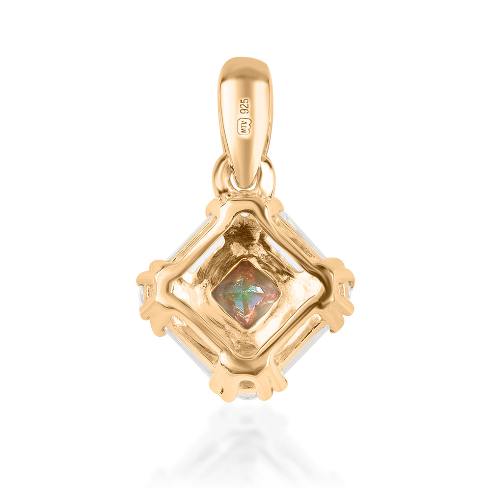 Pozlacený 925 / 1000 Sterlingové Stříbro Přívěsek s Mystickým Topazem a Bílým Topazem 3 