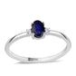 925 / 1000 Sterlingové Stříbro Prsten s Australským Modrým Safírem a Bílým Topazem