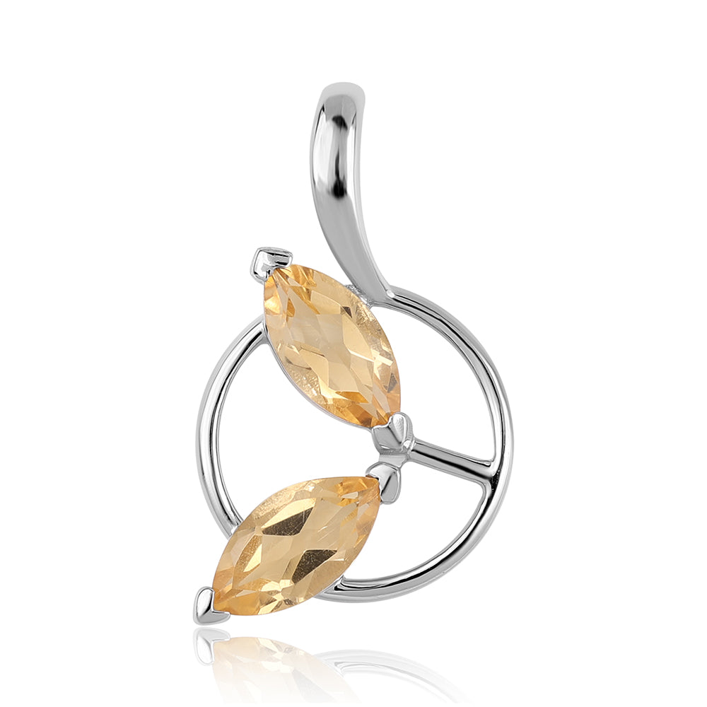 Stříbro 925/1000 - Přívěsek s Brazilským Citrínem tř.AA - Karátové číslo: 1. přibližná hmotnost: 1.29 gramů