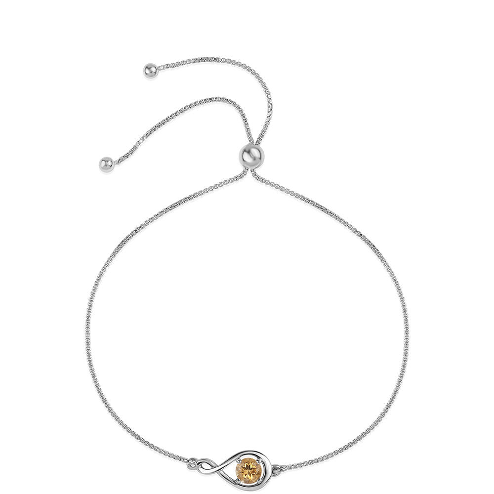 Stříbro 925/1000 - Náramek s Brazilským Citrínem tř.AA - Karátové číslo: 2.75. přibližná hmotnost: 2.8 gramů