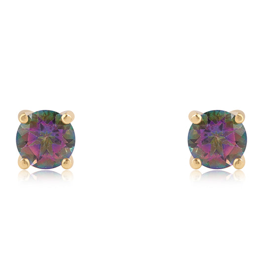 Pozlacené 925 / 1000 Sterlingové Stříbro Náušnice s Mystickým Topazem