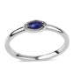 Stříbro 925/1000 - Prsten s Australským Modrým Safírem - Karátové číslo: 0.23. přibližná hmotnost: 1.94 gramů