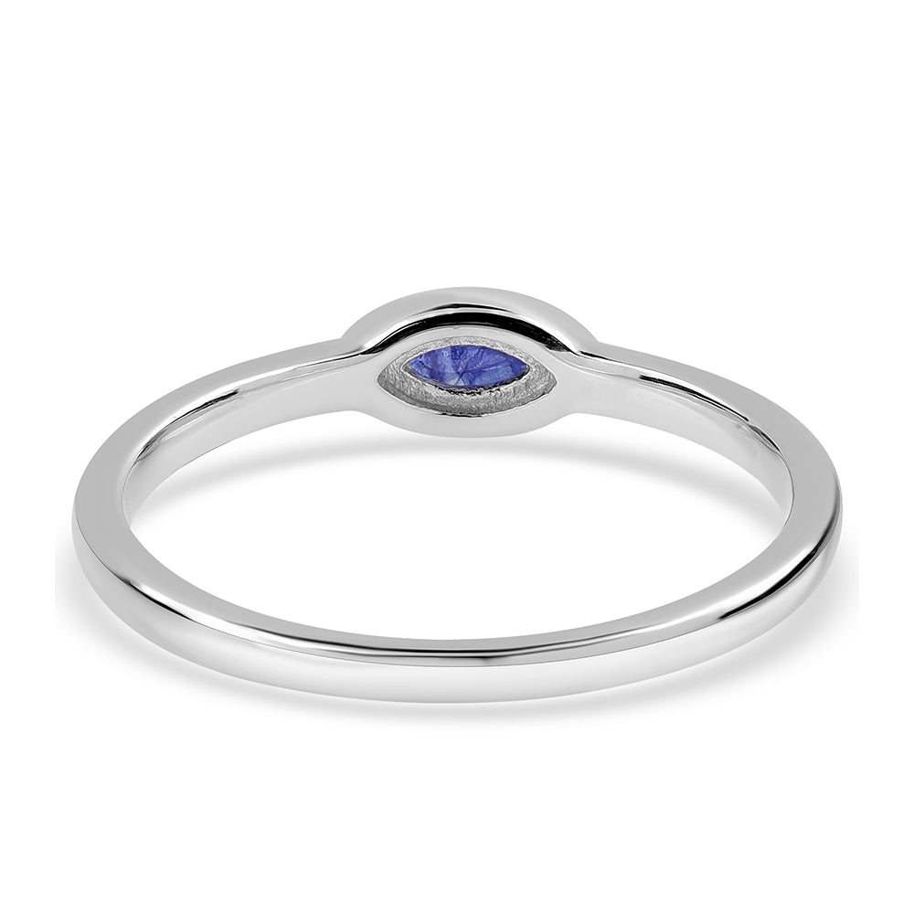 Stříbro 925/1000 - Prsten s Australským Modrým Safírem - Karátové číslo: 0.23. přibližná hmotnost: 1.94 gramů 3 