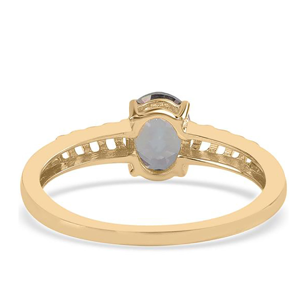 Pozlacený 925 / 1000 Sterlingové Stříbro Prsten s Mystickým Topazem