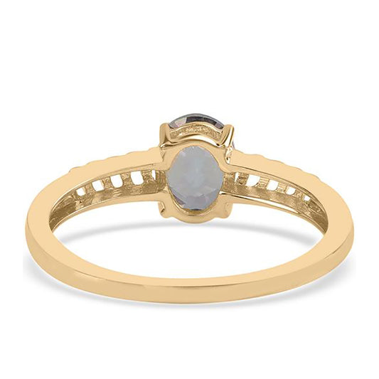 Pozlacený 925 / 1000 Sterlingové Stříbro Prsten s Mystickým Topazem