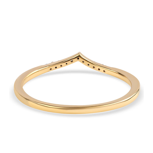 Pozlacený 925 / 1000 Sterlingové Stříbro Prsten s Černým Diamantem