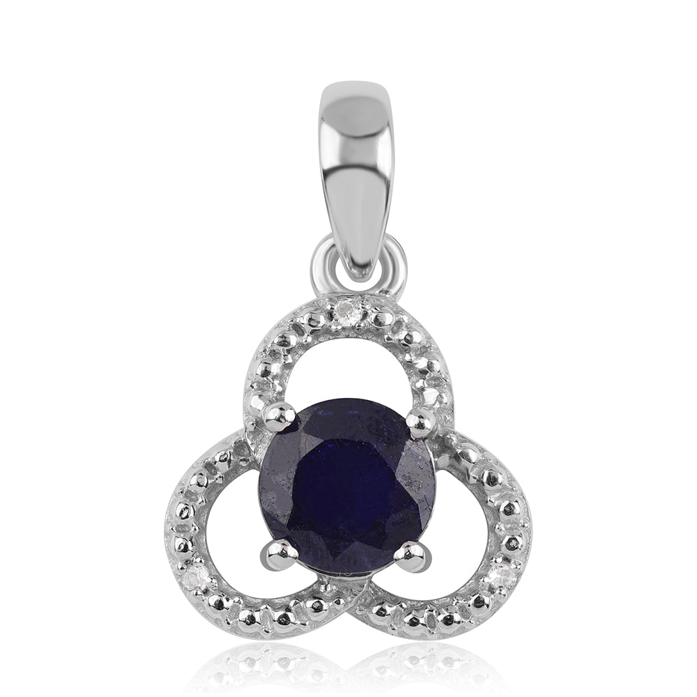 925 / 1000 Sterlingové Stříbro Přívěsek s Australským Modrým Safírem a Bílým Topazem 1 