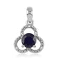 925 / 1000 Sterlingové Stříbro Přívěsek s Australským Modrým Safírem a Bílým Topazem