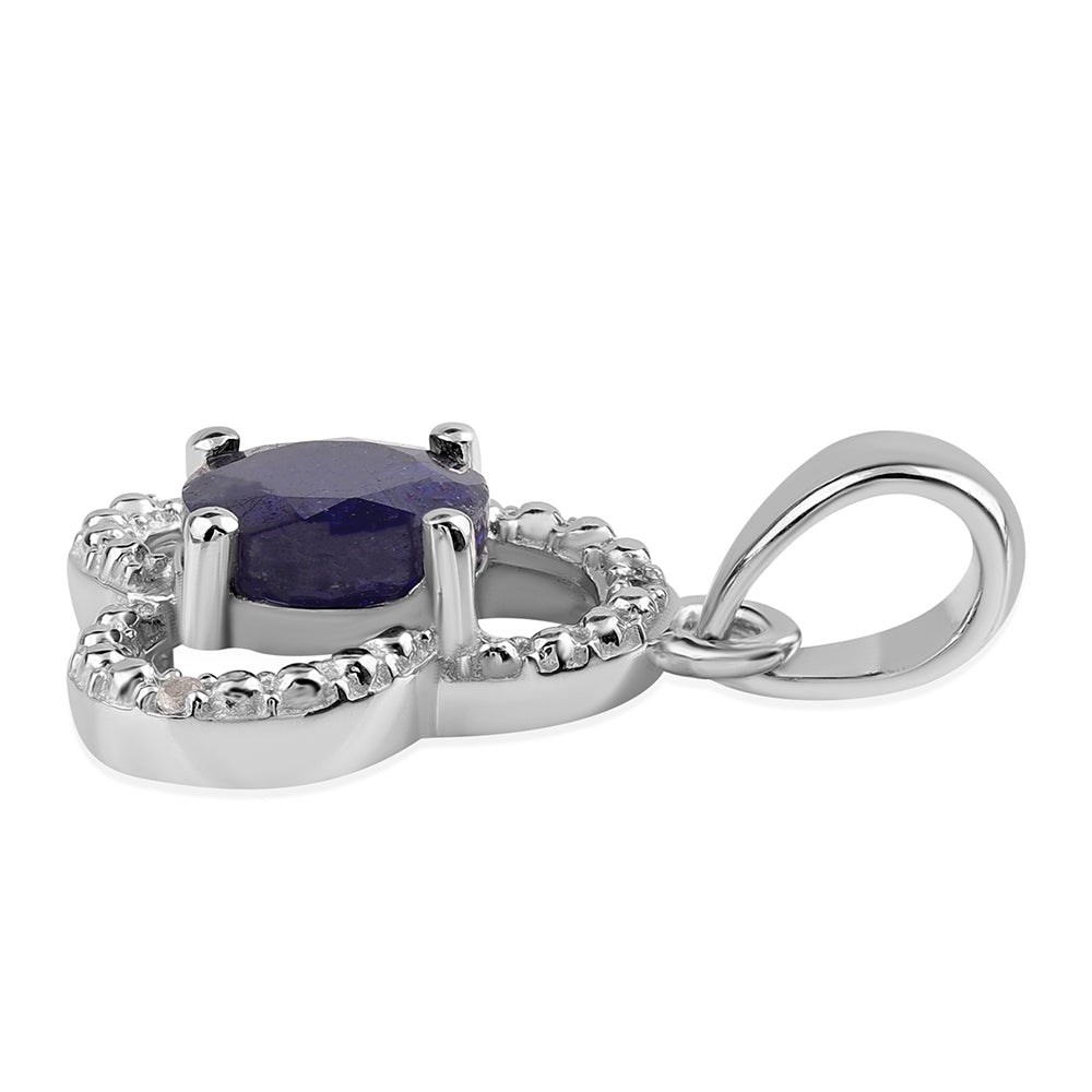 925 / 1000 Sterlingové Stříbro Přívěsek s Australským Modrým Safírem a Bílým Topazem