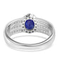 Stříbrný Prsten s Australským Modrým Safírem a Bílým Topazem