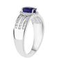 Stříbrný Prsten s Australským Modrým Safírem a Bílým Topazem