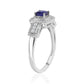 Stříbrný Prsten s Australským Modrým Safírem a Bílým Topazem
