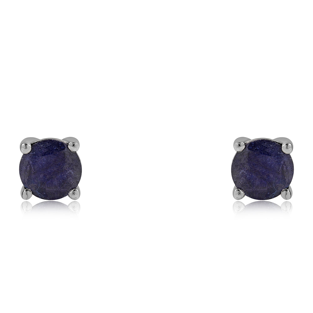 Stříbro 925/1000 - Náušnice s Australským Modrým Safírem - Karátové číslo: 1.6. přibližná hmotnost: 1.11 gramů 2 