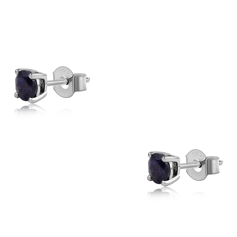 Stříbro 925/1000 - Náušnice s Australským Modrým Safírem - Karátové číslo: 1.6. přibližná hmotnost: 1.11 gramů 1 