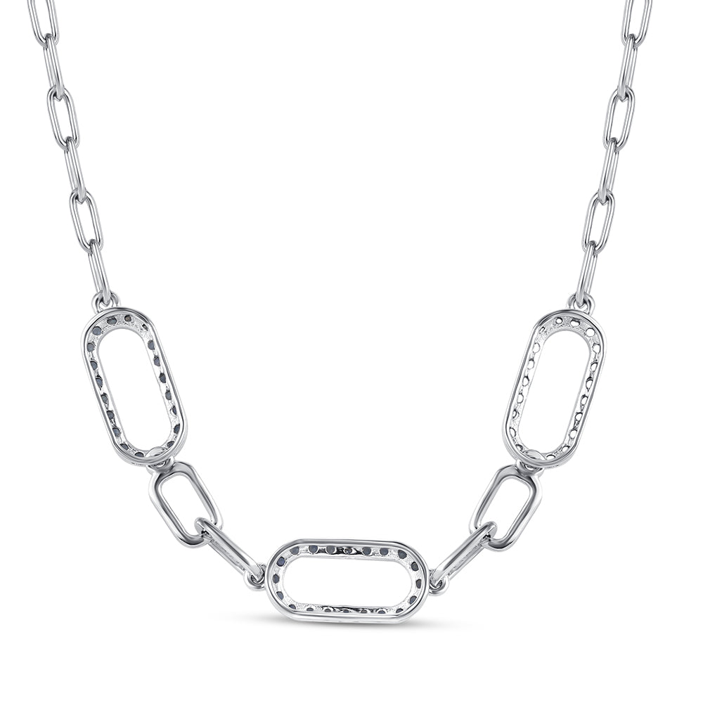 Stříbro 925/1000 - Náhrdelník s Australským Modrým Safírem - Karátové číslo: 0.9. přibližná hmotnost: 8.27 gramů 2 