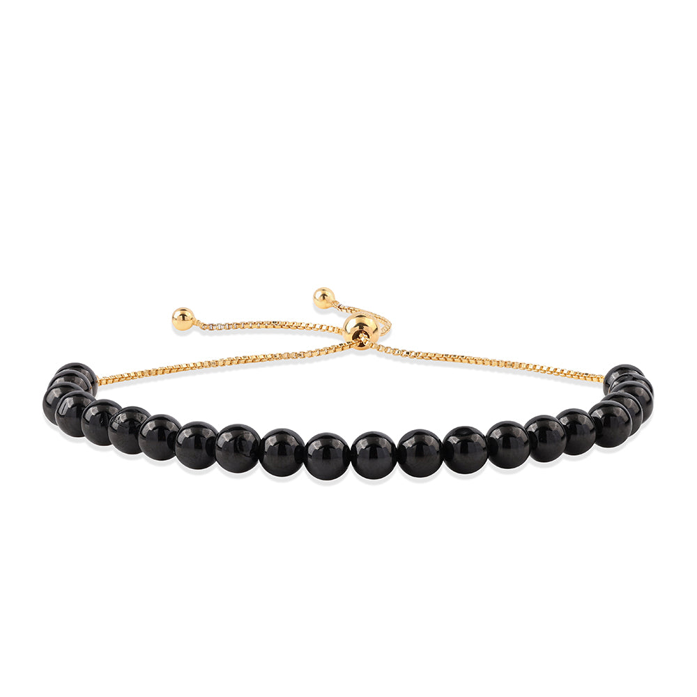 Pozlacené Stříbro 925/1000 - Náramek s Černým spinelem - Karátové číslo: 29.9. přibližná hmotnost: 8.67 gramů