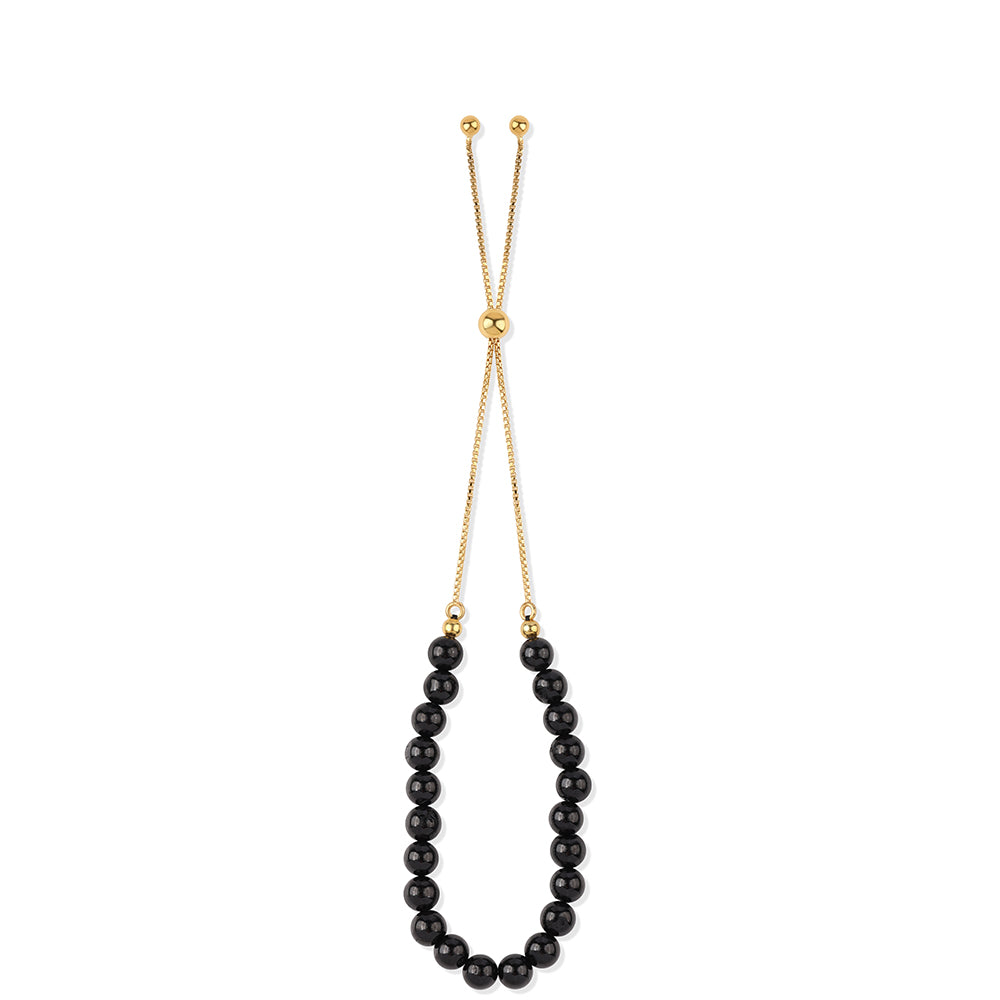 Pozlacené Stříbro 925/1000 - Náramek s Černým spinelem - Karátové číslo: 29.9. přibližná hmotnost: 8.67 gramů 3 