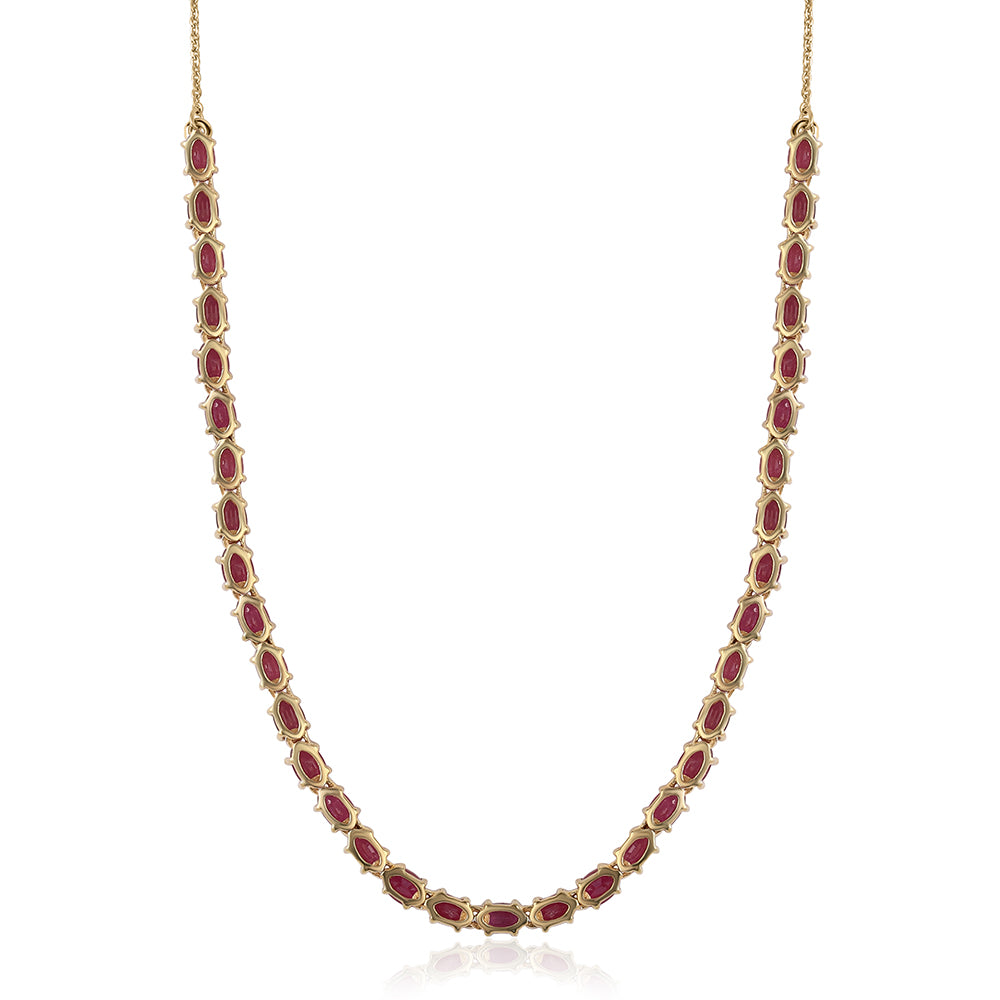 Pozlacený 925 / 1000 Sterlingové Stříbro Náhrdelník s Mozambickým Rubínem 3 
