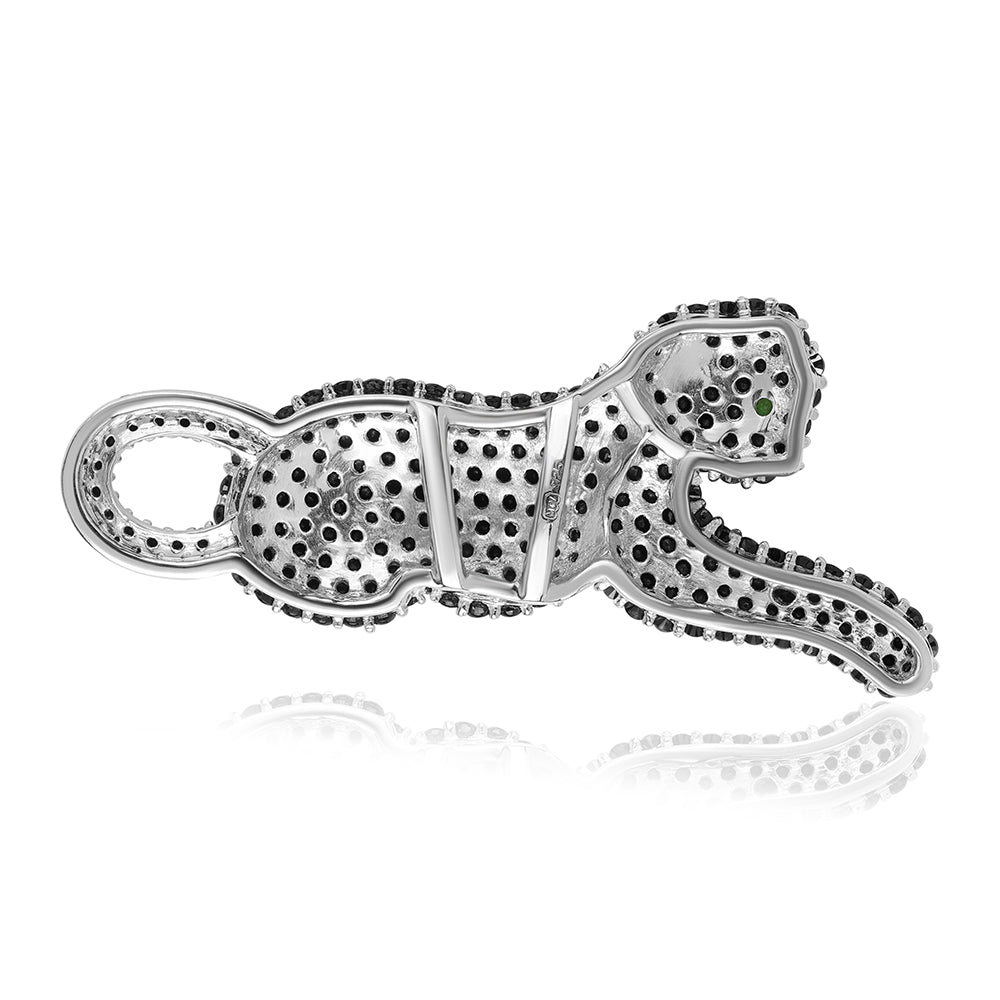 925 / 1000 Sterlingové Stříbro Přívěsek s Černým spinelem a Chromovým Diopsidem 2 