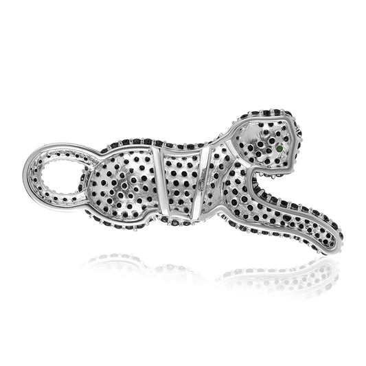 925 / 1000 Sterlingové Stříbro Přívěsek s Černým spinelem a Chromovým Diopsidem