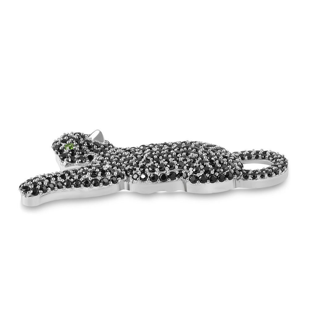 925 / 1000 Sterlingové Stříbro Přívěsek s Černým spinelem a Chromovým Diopsidem 3 